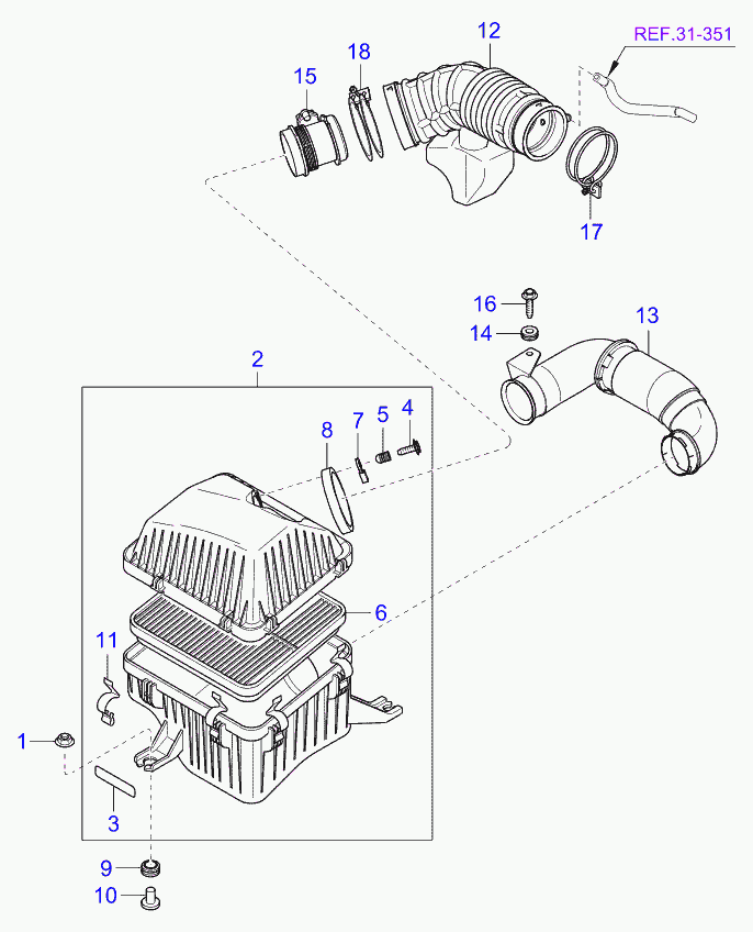 KIA 28100-39450 - Gaisa masas mērītājs autospares.lv