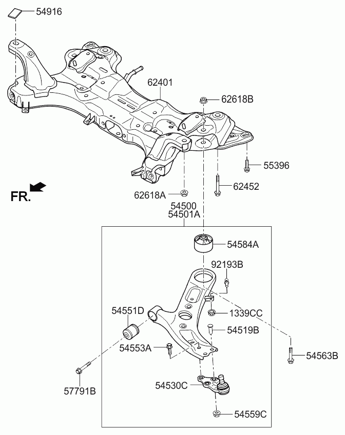 KIA 54500-A2700 - Neatkarīgās balstiekārtas svira, Riteņa piekare autospares.lv