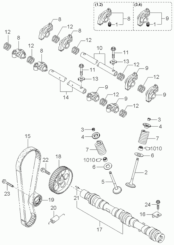 Hyundai 24410-2X000 - Spriegotājrullītis, Gāzu sadales mehānisma piedziņas siksna autospares.lv