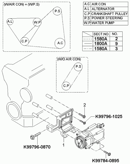 Hyundai 0K9AA-15-907 - Поликлиновой ремень www.autospares.lv