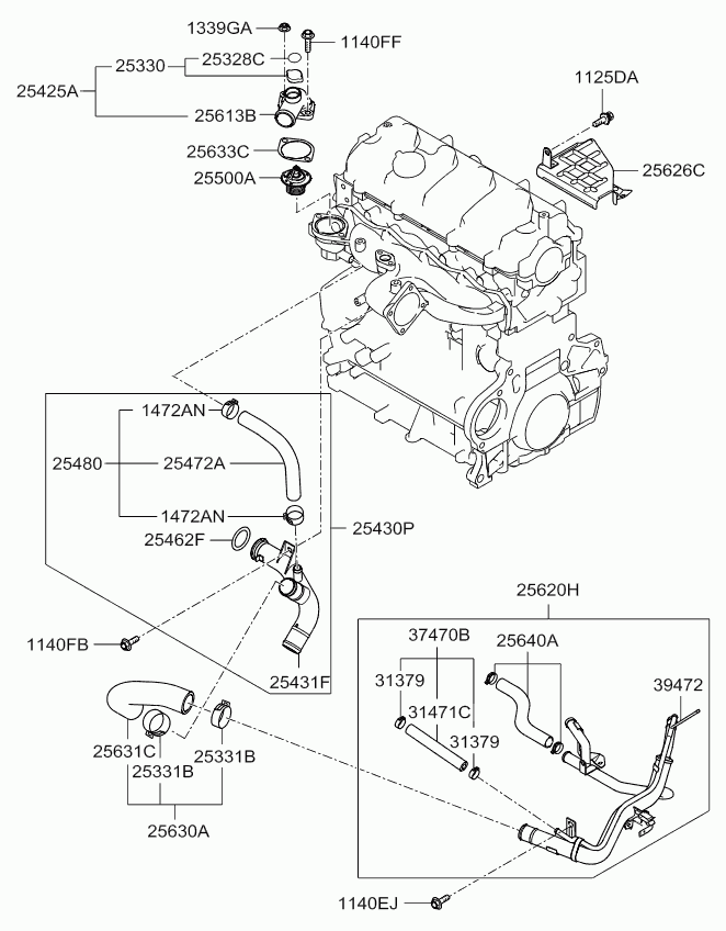 Hyundai 253302E100 - Vāciņš, Radiators www.autospares.lv