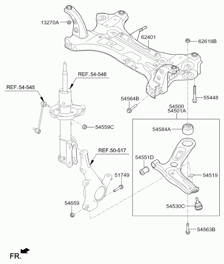 KIA 54500H8000 - Neatkarīgās balstiekārtas svira, Riteņa piekare autospares.lv