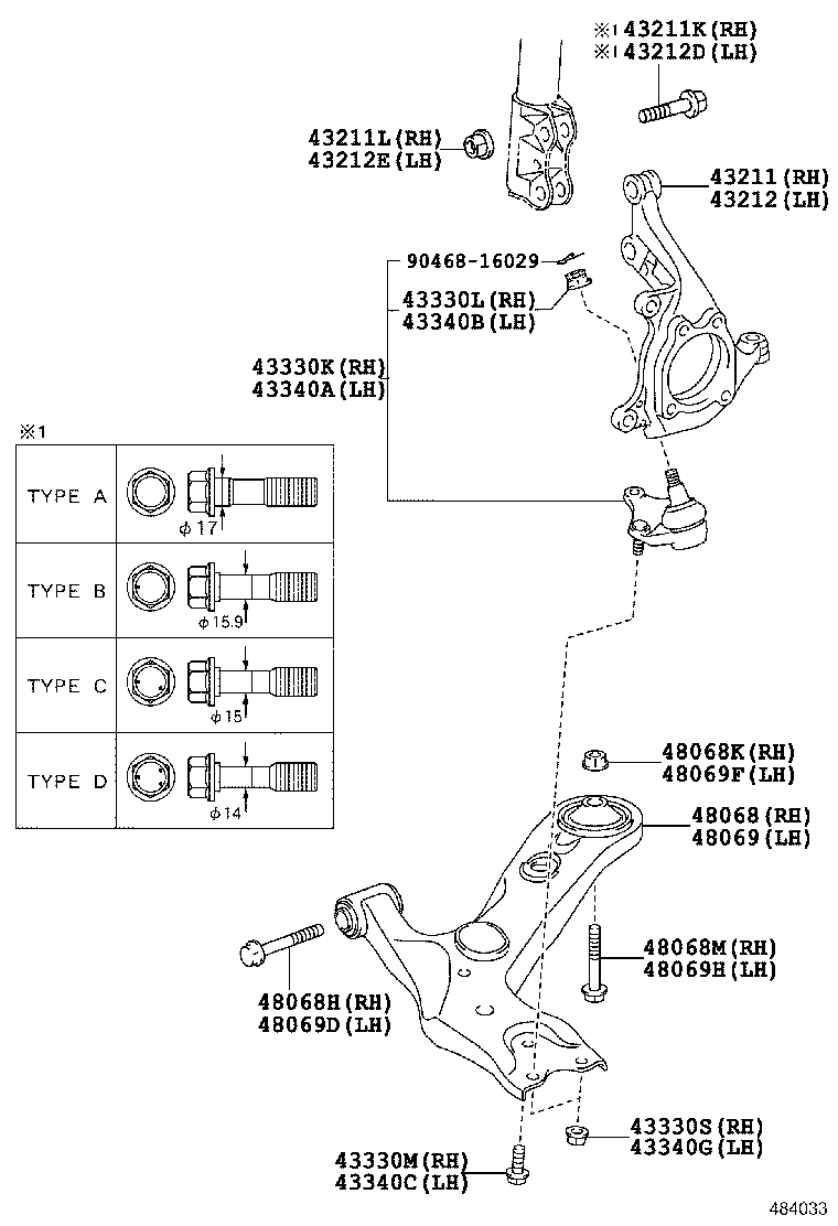 TOYOTA 48068-42060 - Neatkarīgās balstiekārtas svira, Riteņa piekare autospares.lv