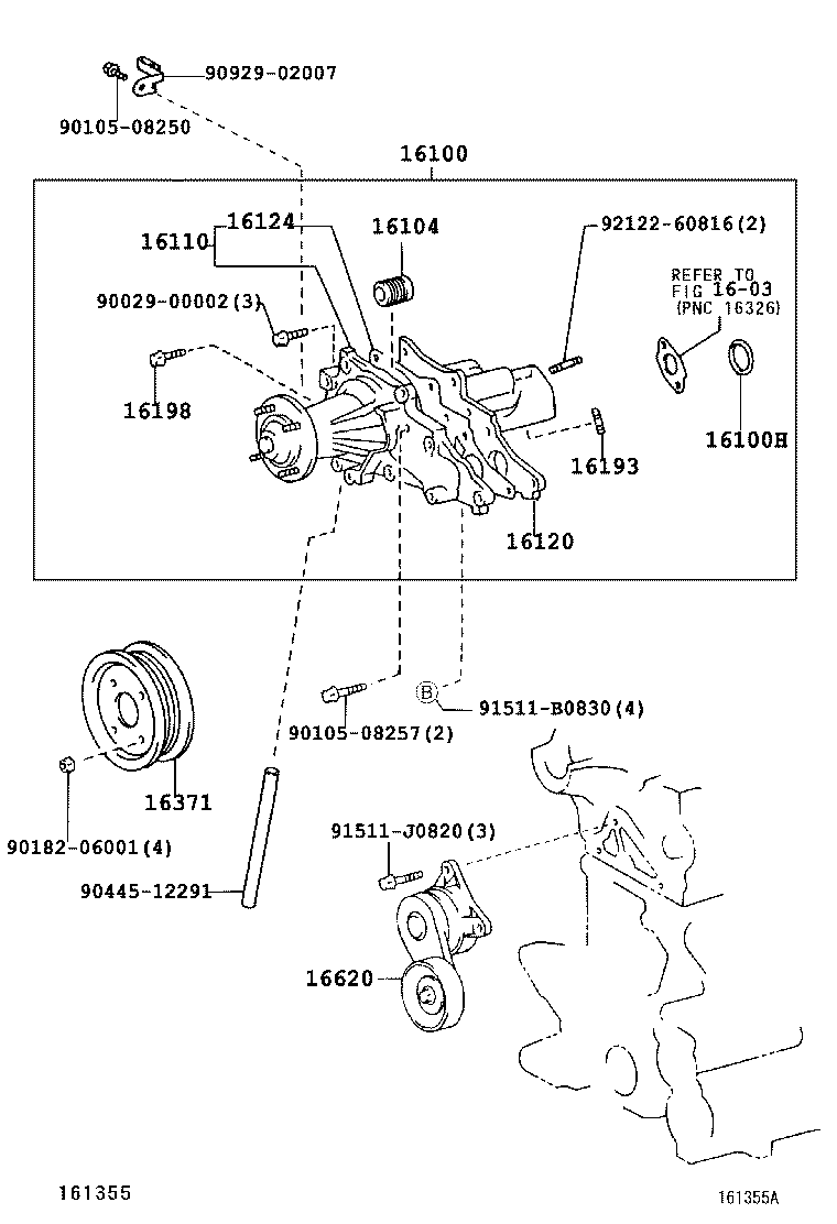 LEXUS 16620-0W025 - Parazīt / Vadrullītis, Ķīļrievu siksna autospares.lv