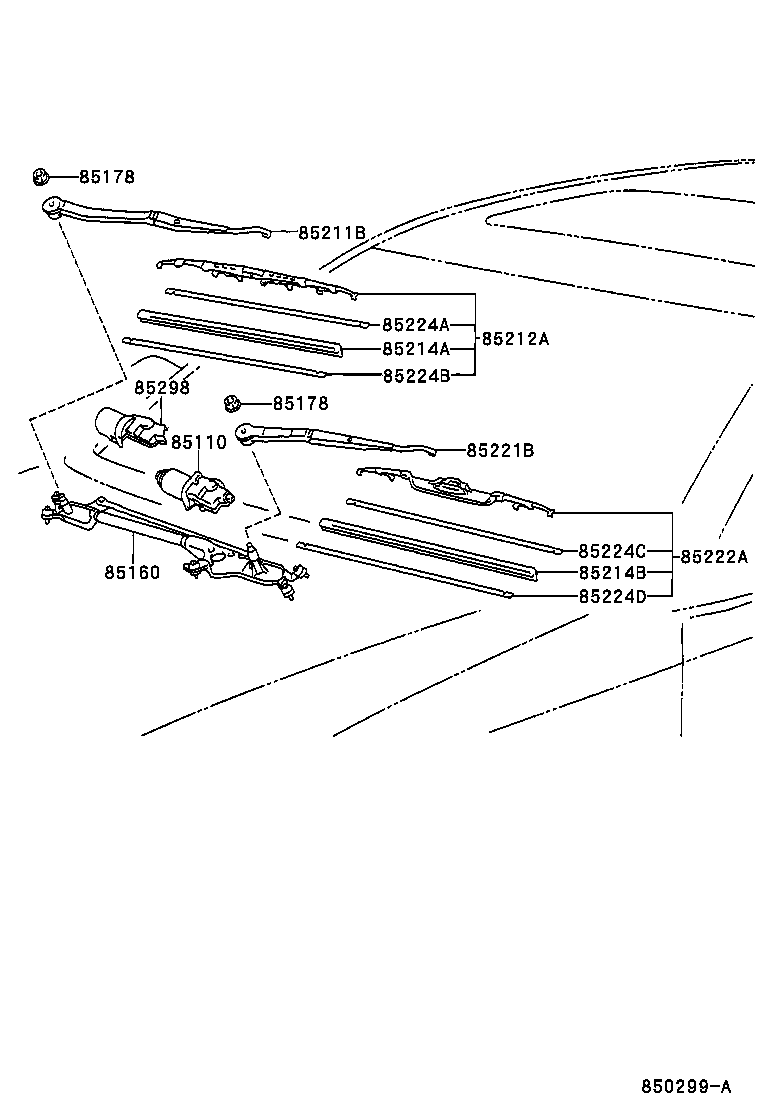 TOYOTA 8521230340 - Stikla tīrītāja slotiņa www.autospares.lv