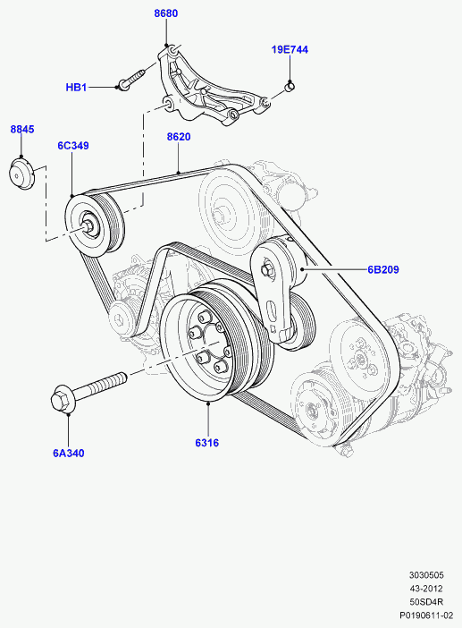 PEUGEOT LR011345 - Поликлиновой ремень www.autospares.lv