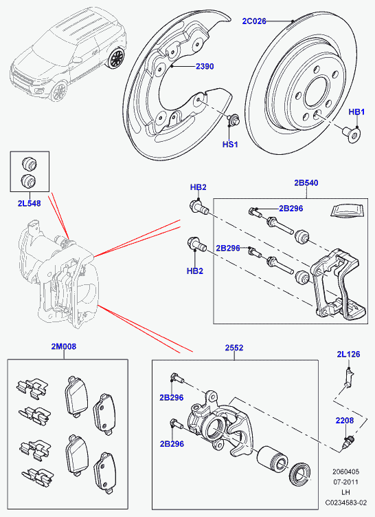 FORD LR027129 - Bremžu uzliku kompl., Disku bremzes autospares.lv