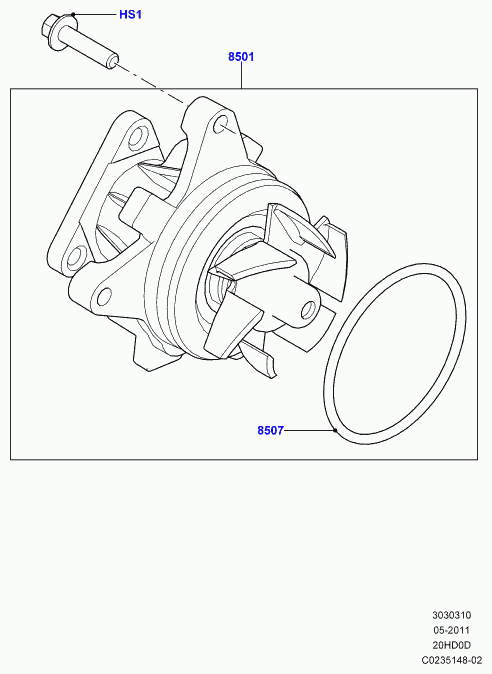 FORD LR025302 - Ūdenssūknis www.autospares.lv