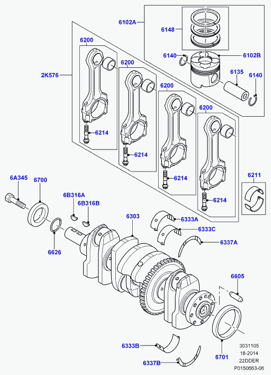 Volvo LR000645 - Zobsiksnas komplekts www.autospares.lv