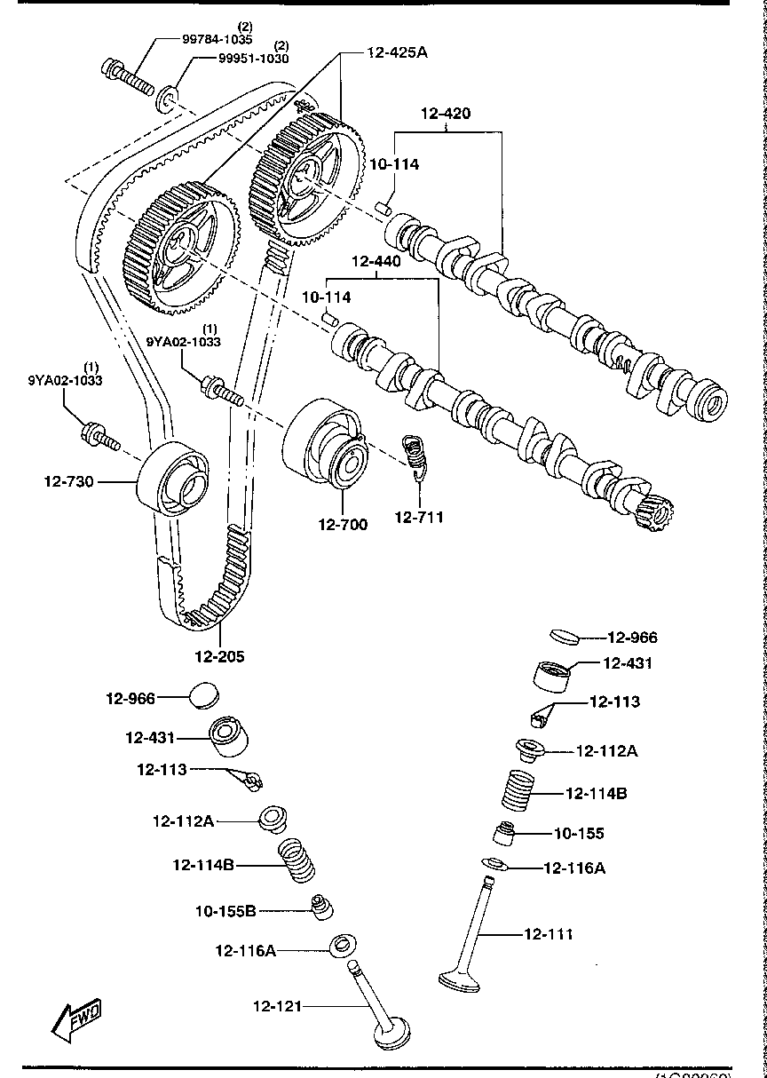 FORD USA FS05-12-700B - Spriegotājrullītis, Gāzu sadales mehānisma piedziņas siksna autospares.lv