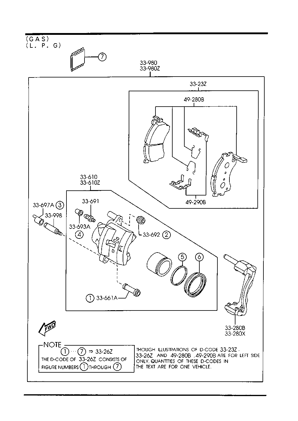 MAZDA GAYR-33-29ZA - Brake Pad Set, disc brake www.autospares.lv