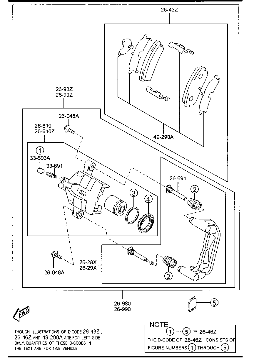 MAZDA L2Y8-26-43ZB - Brake Pad Set, disc brake www.autospares.lv