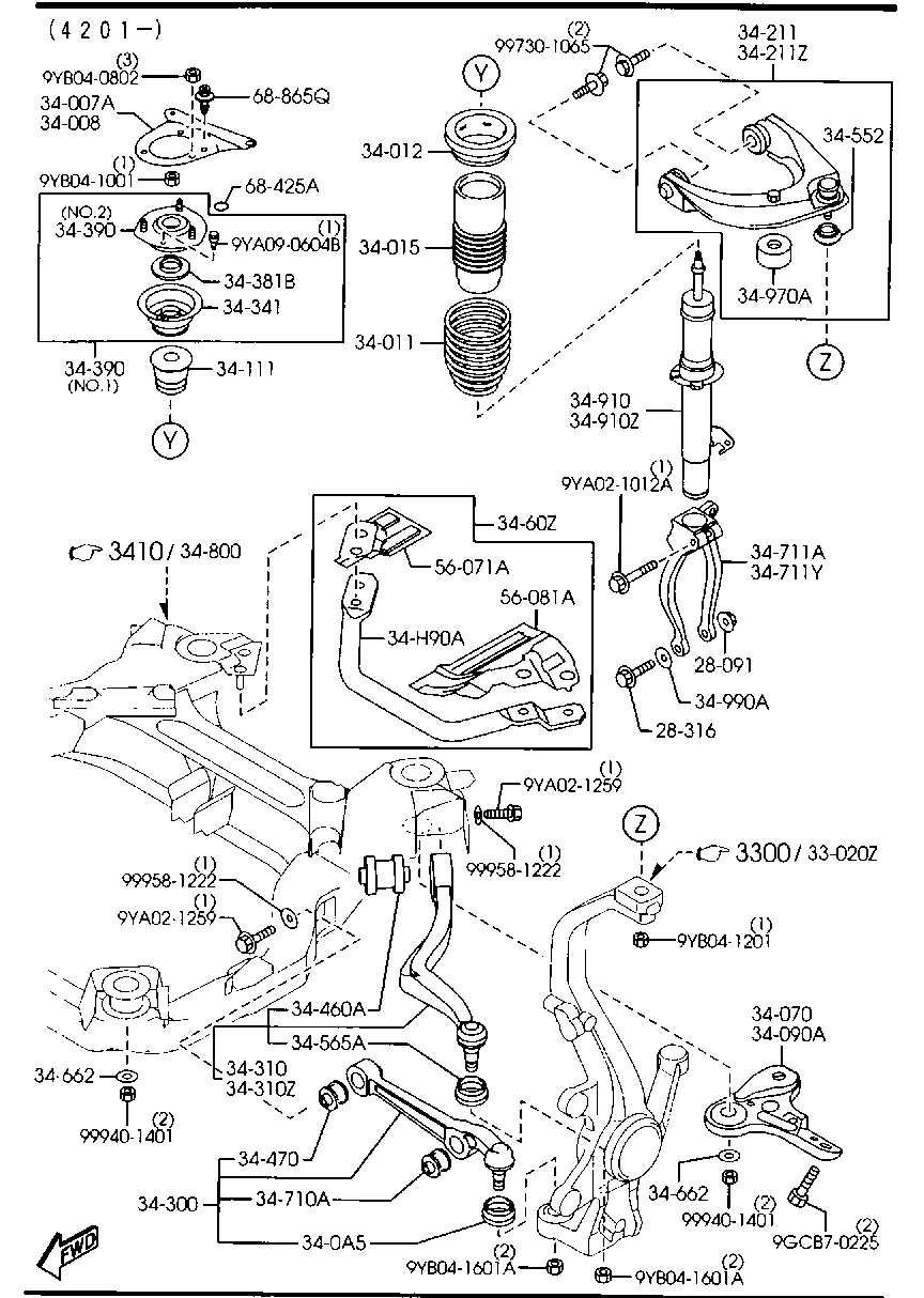 MAZDA GJ6A-34-300B - Neatkarīgās balstiekārtas svira, Riteņa piekare autospares.lv