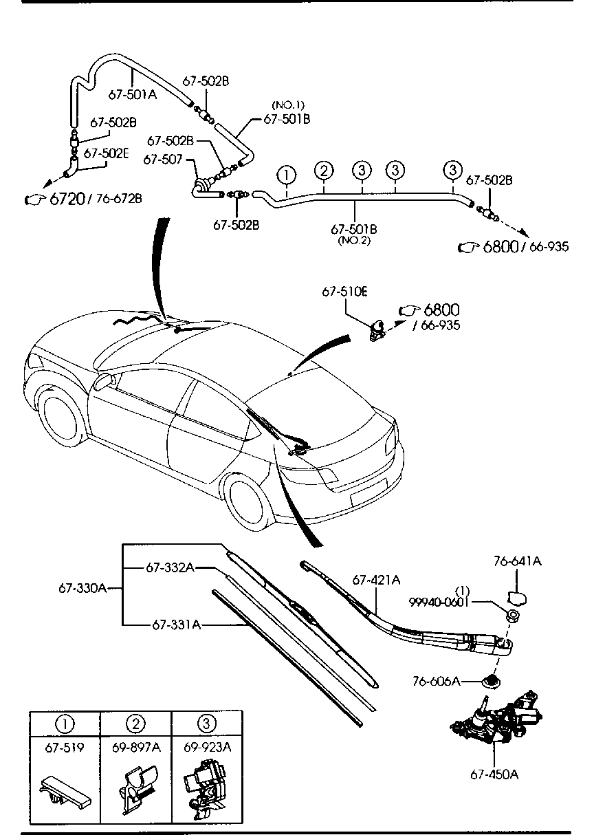 MAZDA GS1M-67-330 - Stikla tīrītāja slotiņa autospares.lv