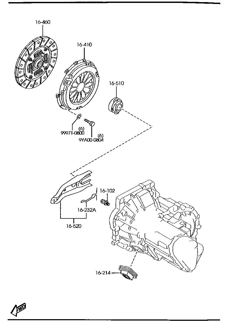 MAZDA ZJ02-16-460 - Диск сцепления, фрикцион www.autospares.lv