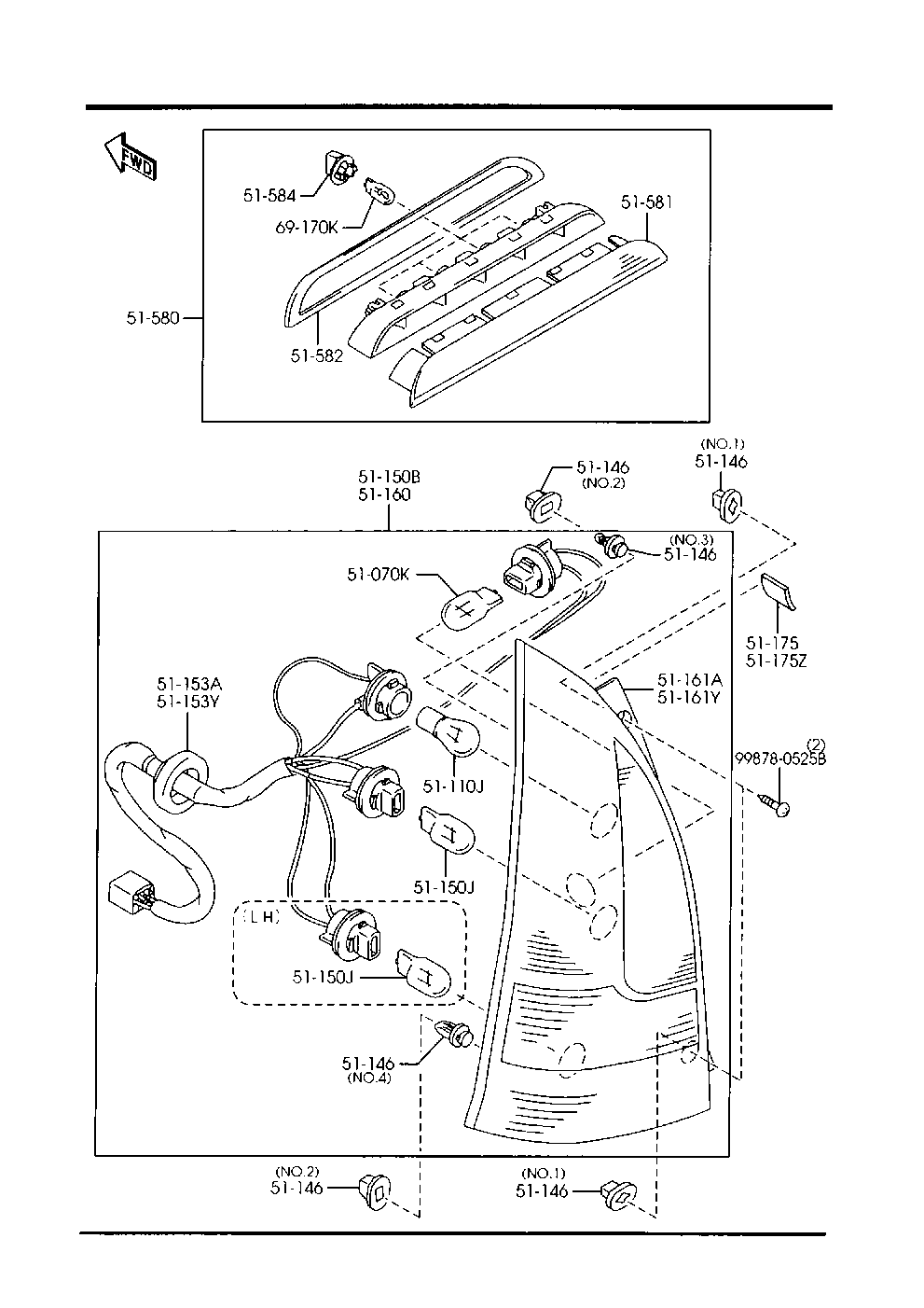 MAZDA CB02-51-180 - Aizmugurējais lukturis autospares.lv