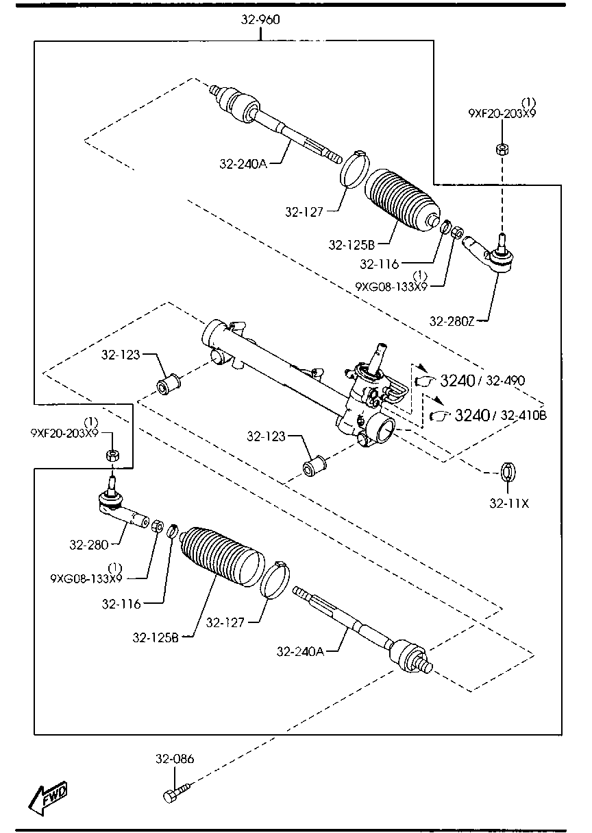 FORD DE90-32-280 - Stūres šķērsstiepņa uzgalis autospares.lv