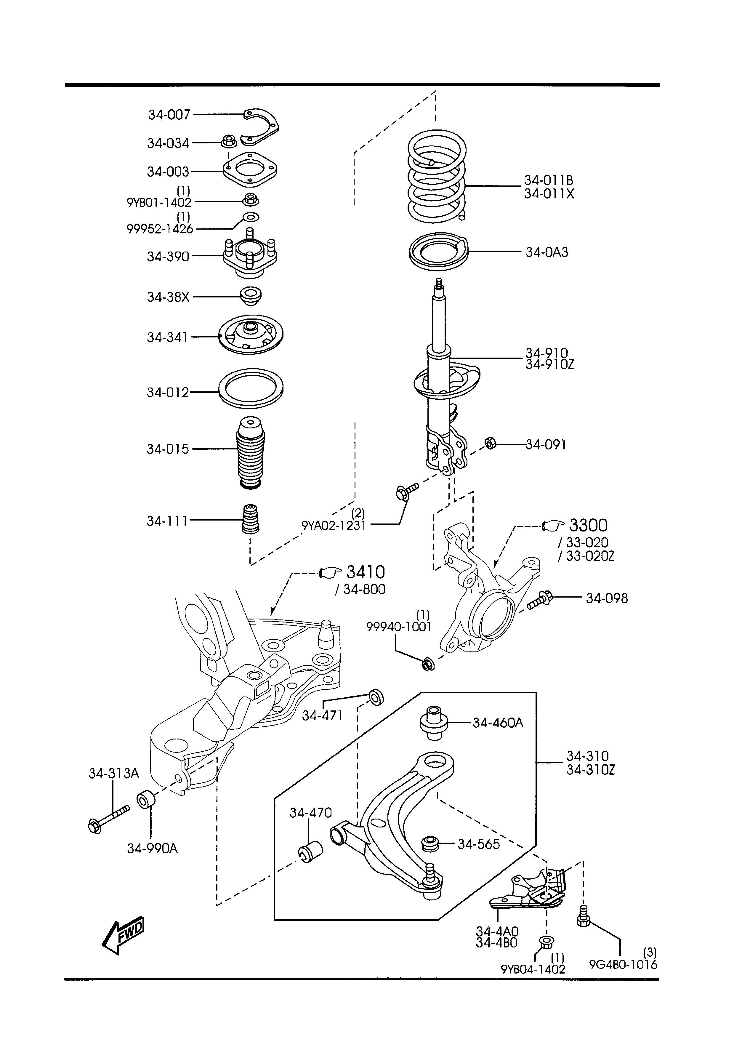 MAZDA LC62-34-300C - Neatkarīgās balstiekārtas svira, Riteņa piekare autospares.lv