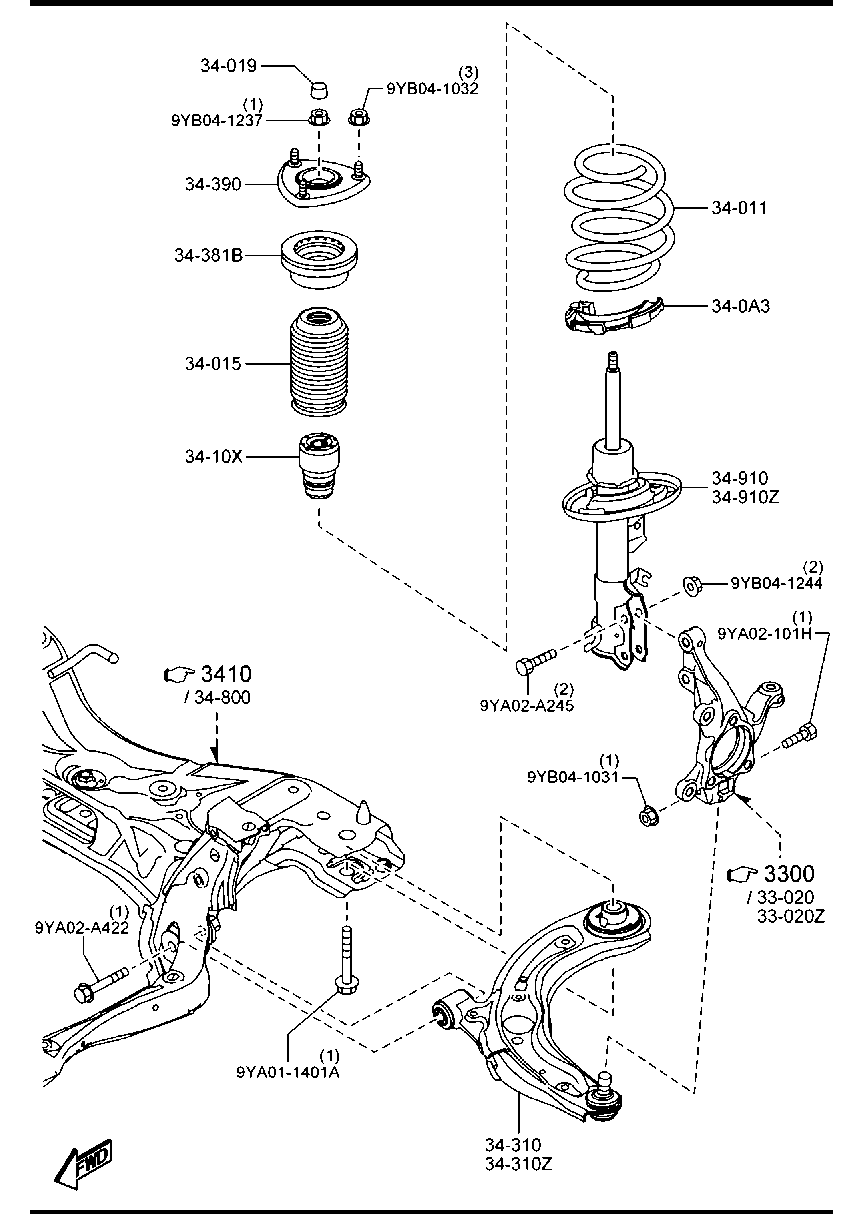 MAZDA DA7H 34 350 B - Bush of Control / Trailing Arm www.autospares.lv