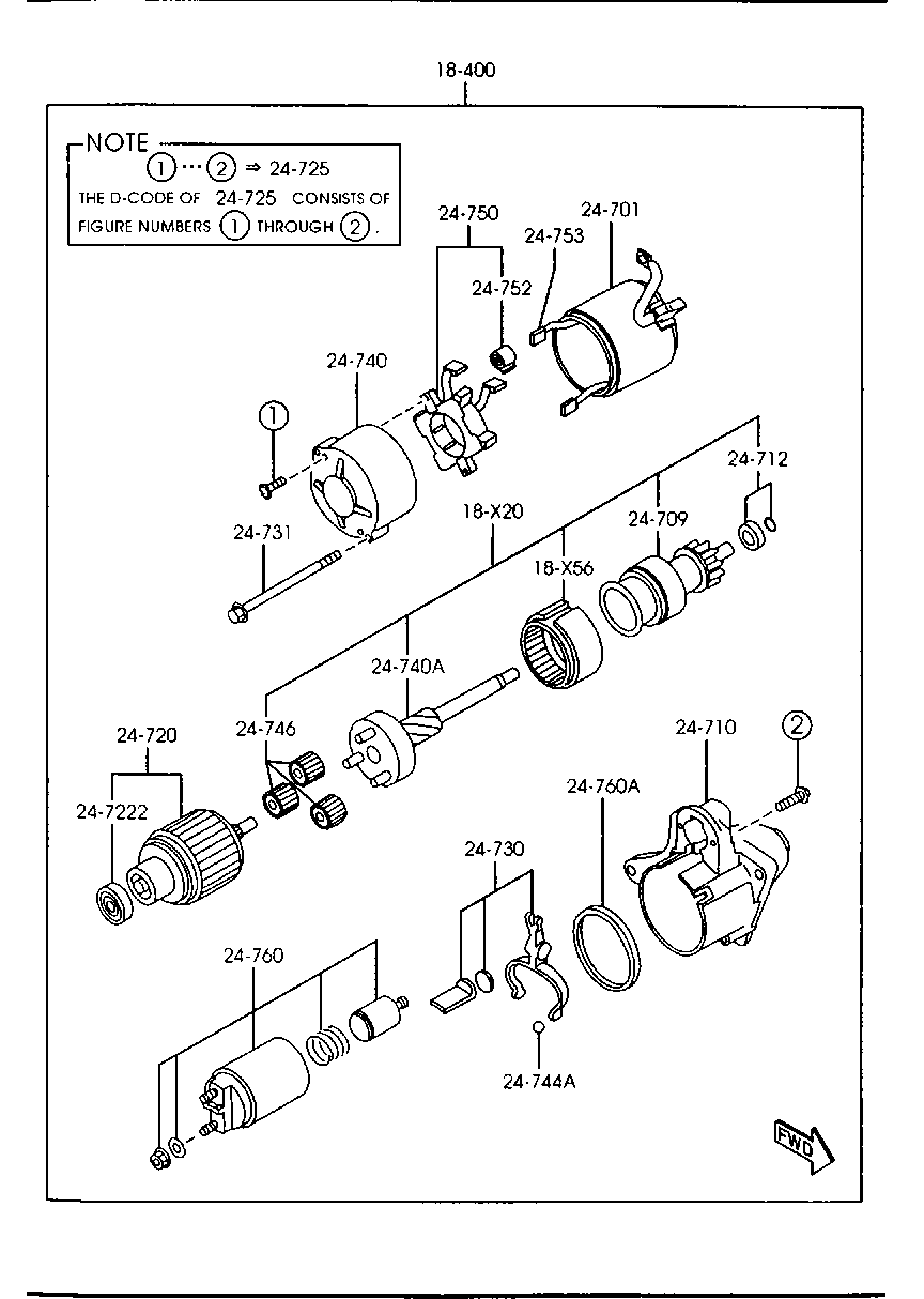 MAZDA RF1H-18-400 - Starteris autospares.lv