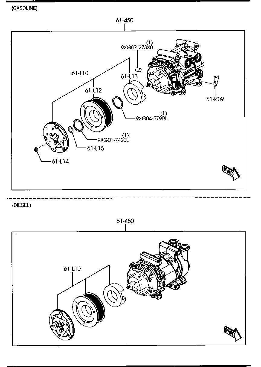 MAZDA DE97-61-450A - Kompresors, Gaisa kond. sistēma www.autospares.lv