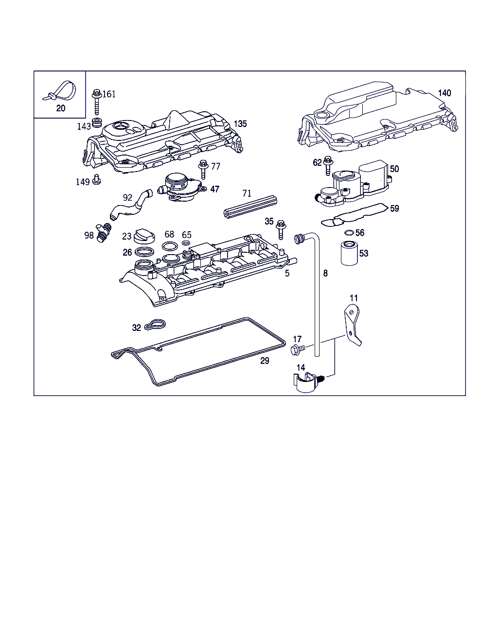 Mercedes-Benz A 611 016 01 21 - Gasket, cylinder head cover www.autospares.lv