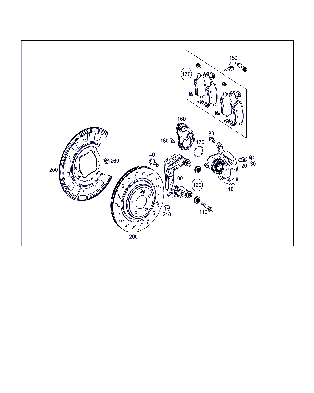 Mercedes-Benz A 222 423 03 06 - Virzītājčaulu komplekts, Bremžu suports autospares.lv