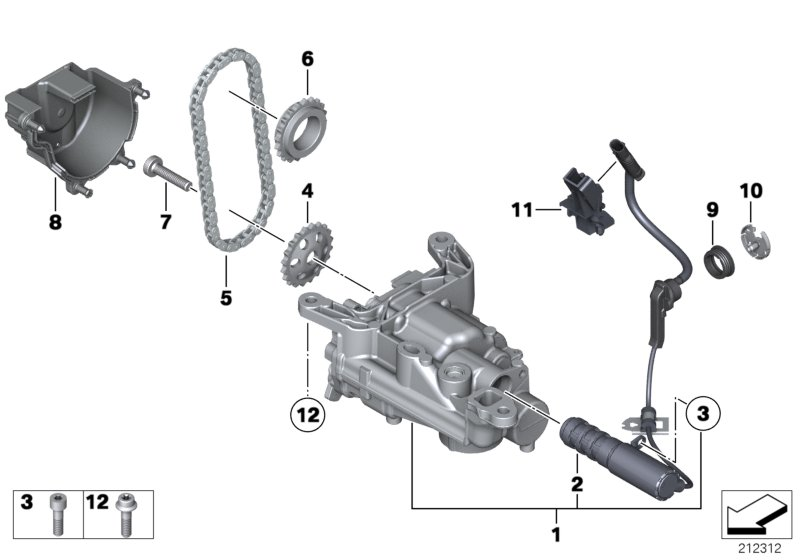 Mini 11 27 7 500 502 - Chain Set, oil pump drive www.autospares.lv