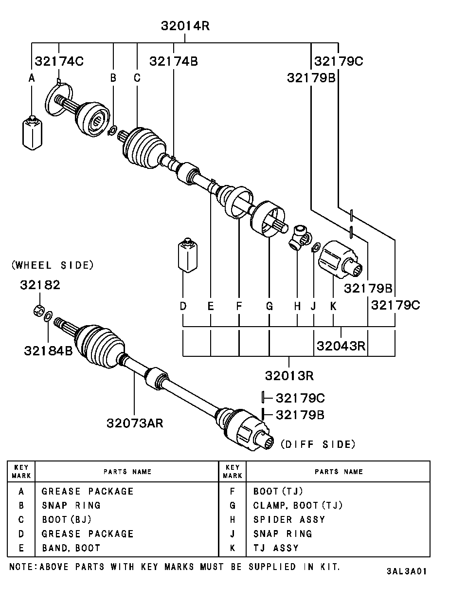 Mitsubishi MR336589 - Putekļusargs, Piedziņas vārpsta autospares.lv