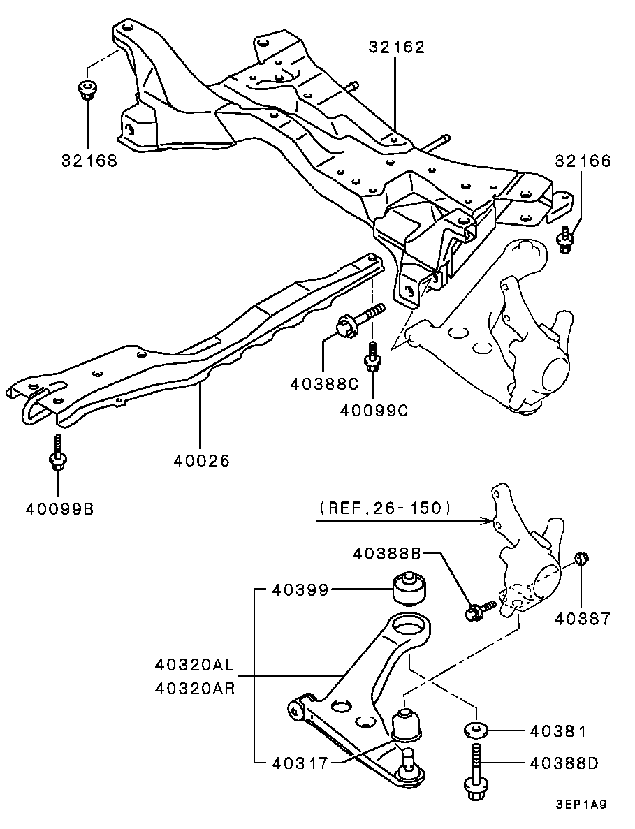 Mitsubishi MR403420* - Neatkarīgās balstiekārtas svira, Riteņa piekare autospares.lv