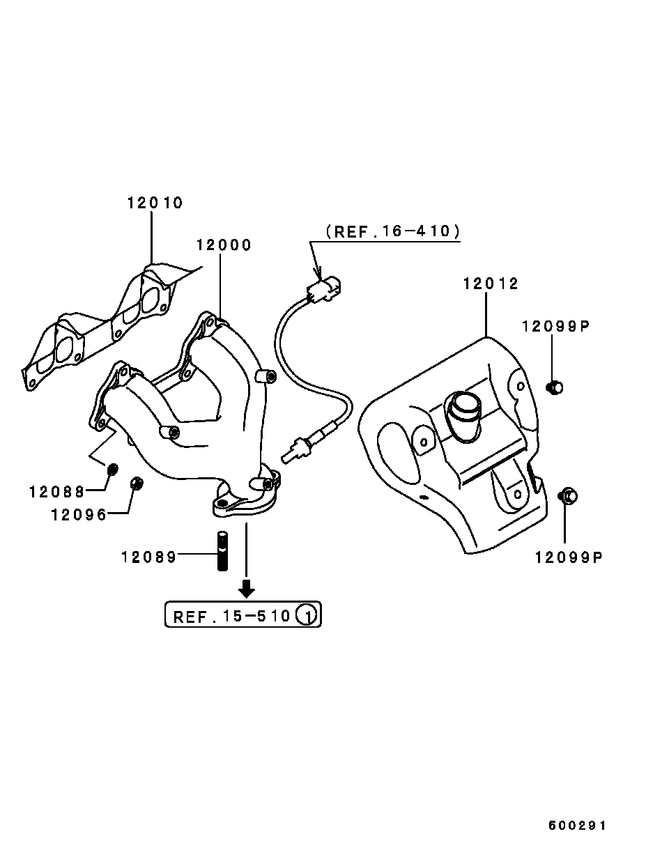 Mitsubishi MD000569 - Uzgrieznis, Izplūdes kolektors autospares.lv