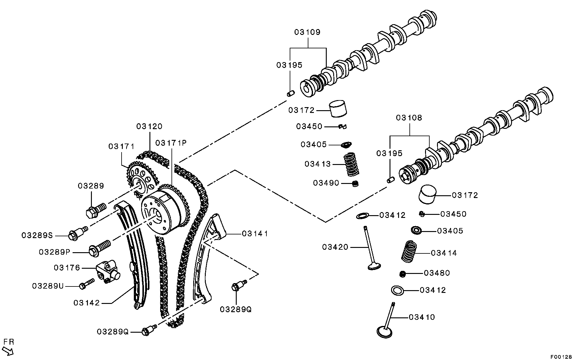 Mitsubishi 1140A090 - Timing Chain Kit www.autospares.lv