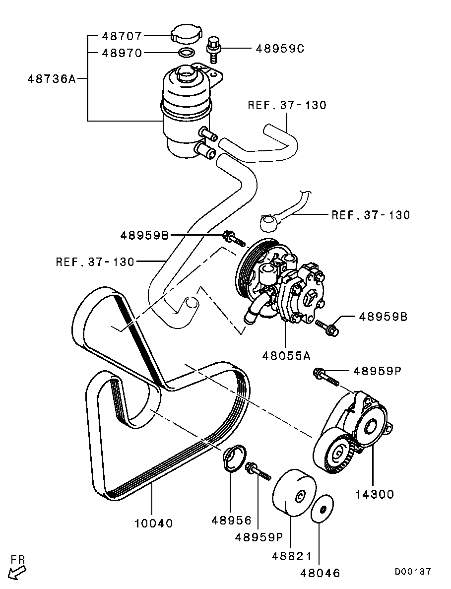 Mitsubishi 1345A013 - Siksnas spriegotājs, Ķīļsiksna autospares.lv