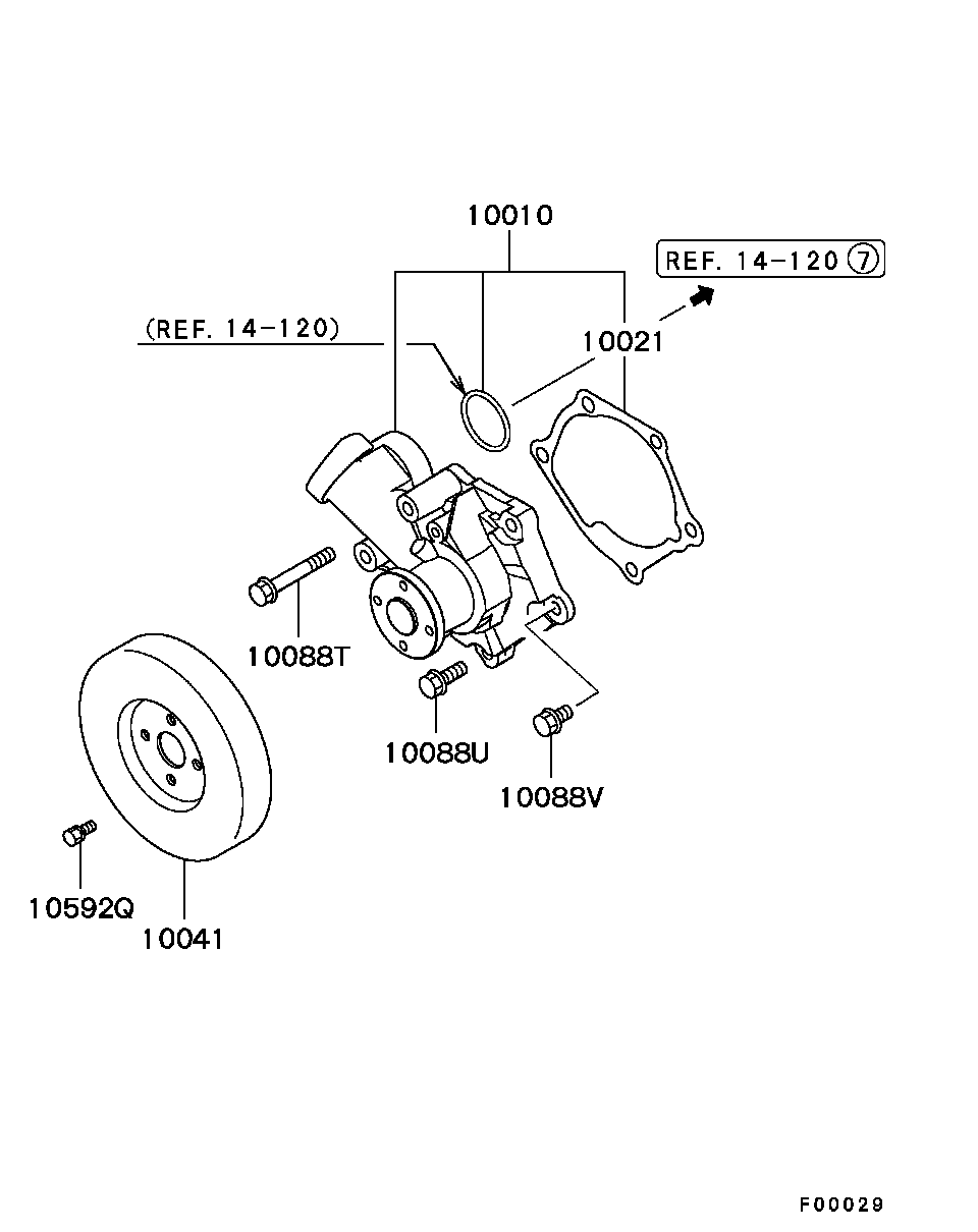 Mitsubishi 1300A066 - Ūdenssūknis autospares.lv