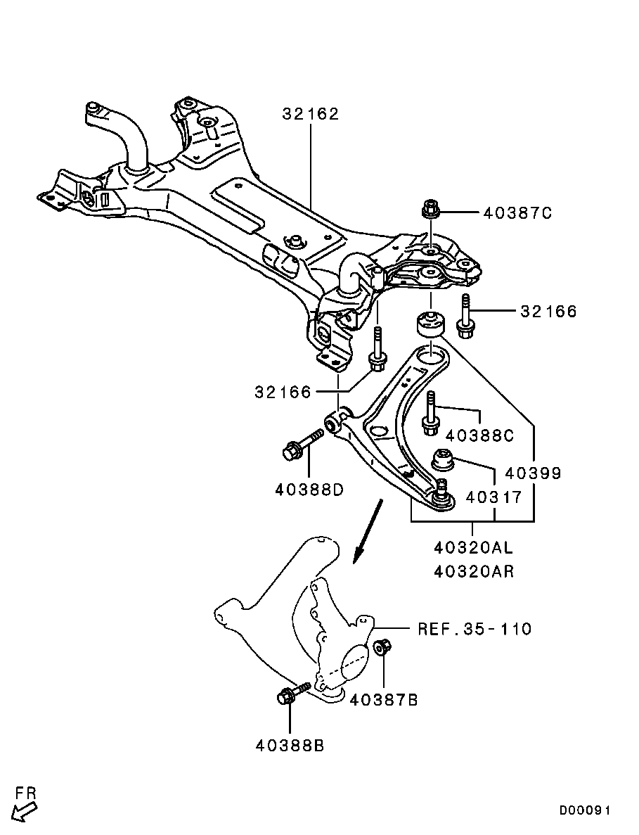 Mitsubishi 4013A456 - Remkomplekts, Balst / Virzošais šarnīrs autospares.lv