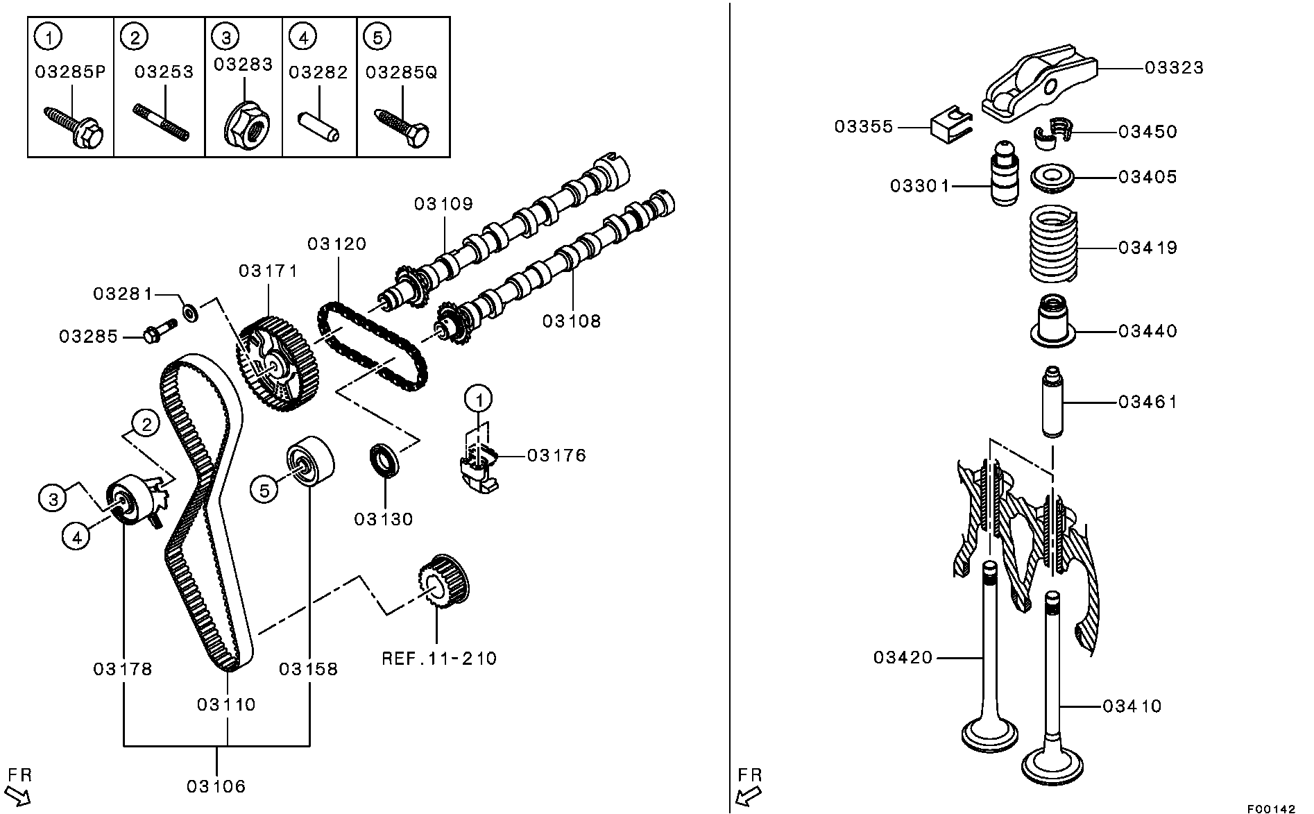 Mitsubishi MN982128 - Zobsiksnas komplekts autospares.lv