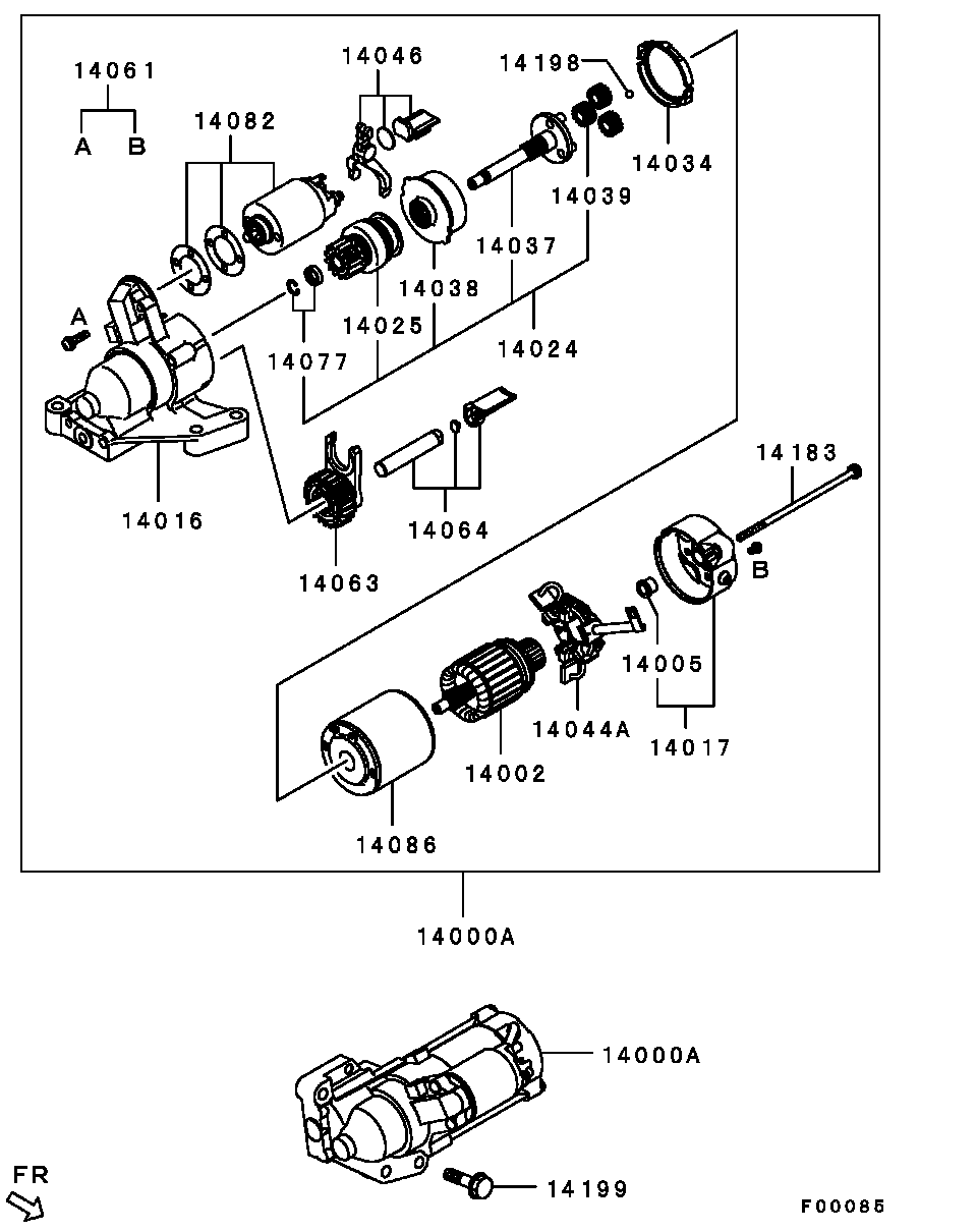 Mitsubishi MD618962 - Ремкомплект, стартер www.autospares.lv