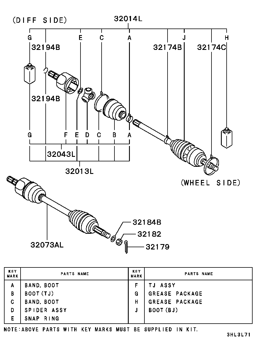 Mitsubishi MN147083 - Putekļusargs, Piedziņas vārpsta autospares.lv