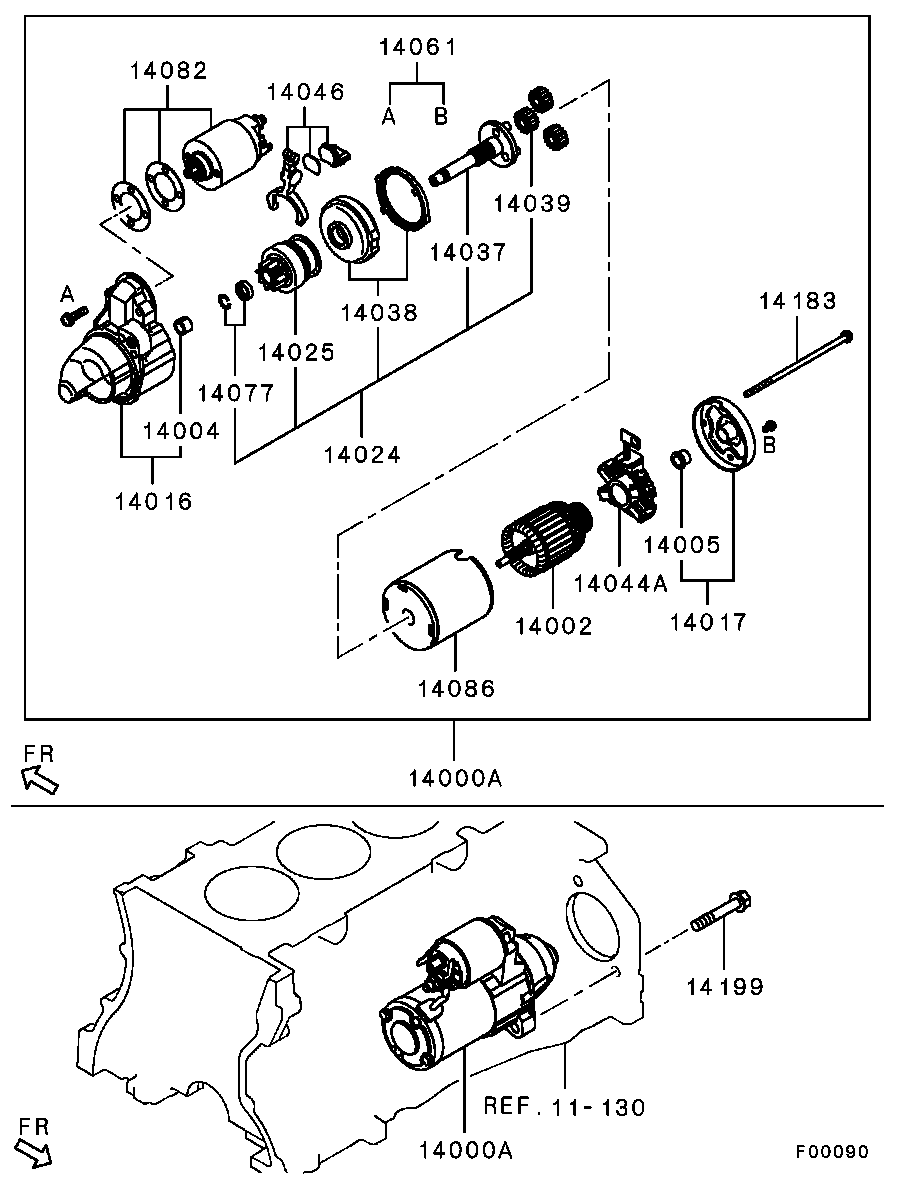 Mitsubishi 1810A011 - Starteris autospares.lv