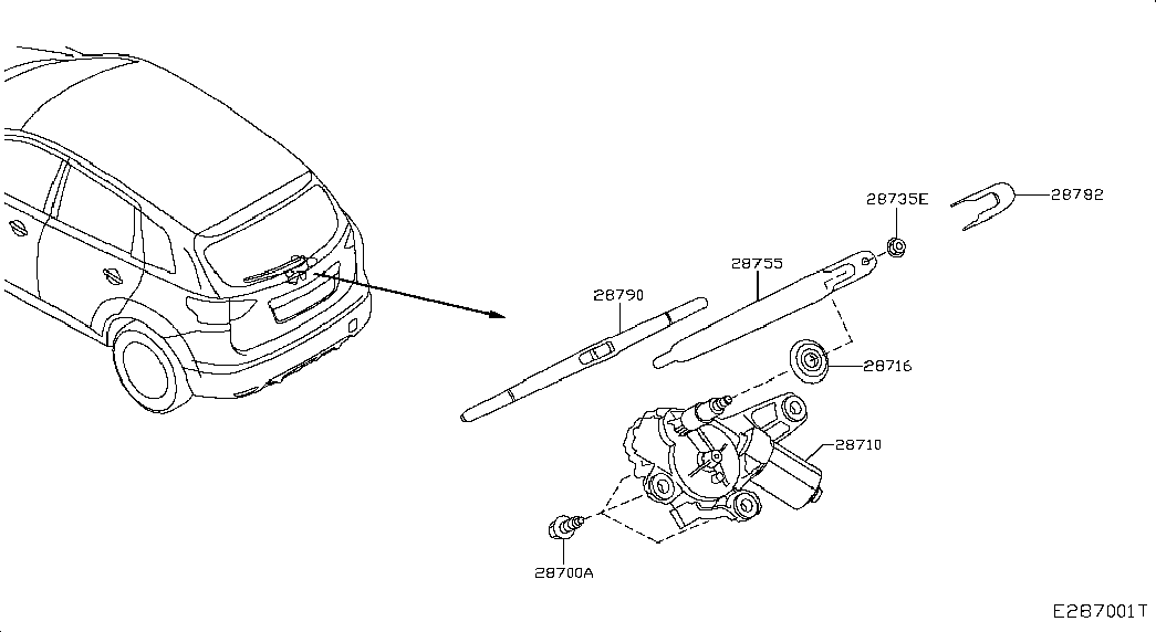 NISSAN 28781-4EA0A - Stikla tīrītāja svira, Stiklu tīrīšanas sistēma autospares.lv