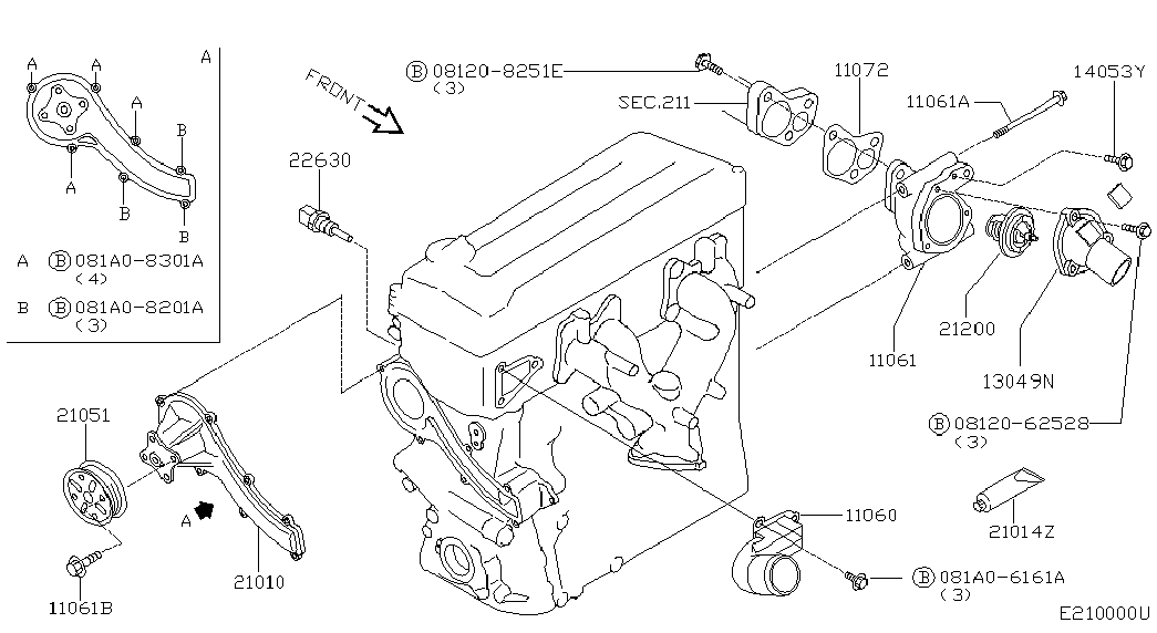 NISSAN 21200-9F500 - Термостат охлаждающей жидкости / корпус www.autospares.lv