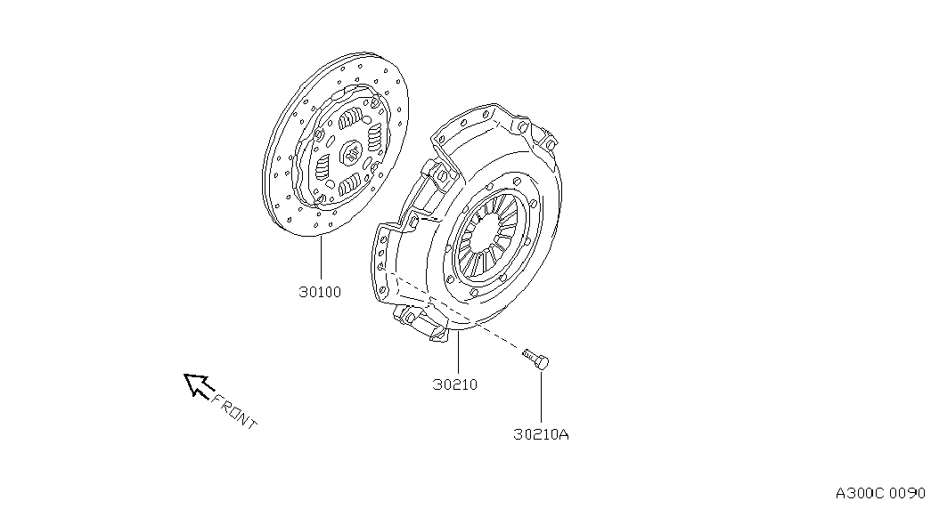 NISSAN 30210-VB300 - Нажимной диск сцепления www.autospares.lv