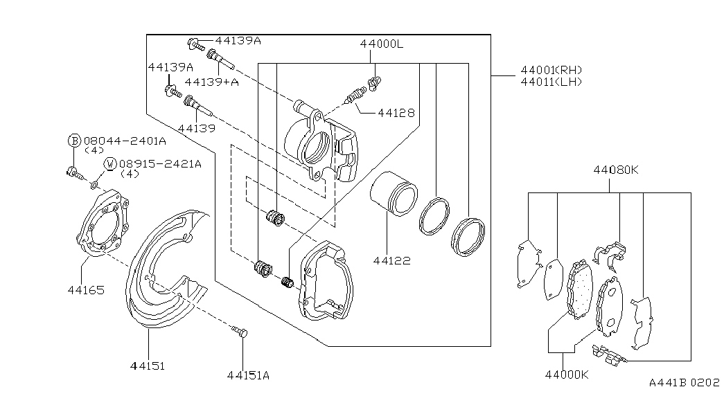 NISSAN 44011-VB200 - Тормозной суппорт www.autospares.lv