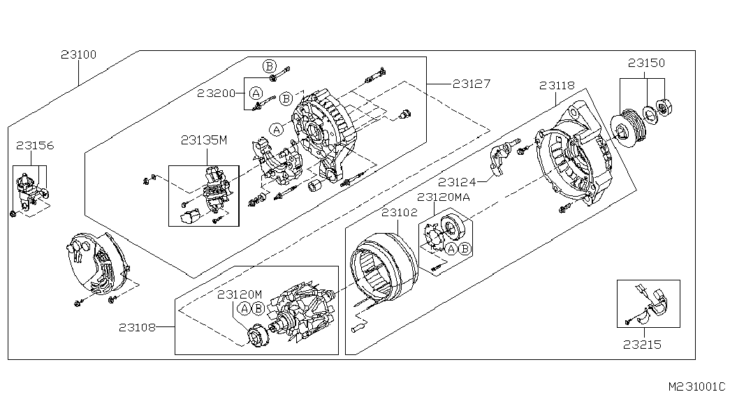 NISSAN 23100-BU00A - Генератор www.autospares.lv