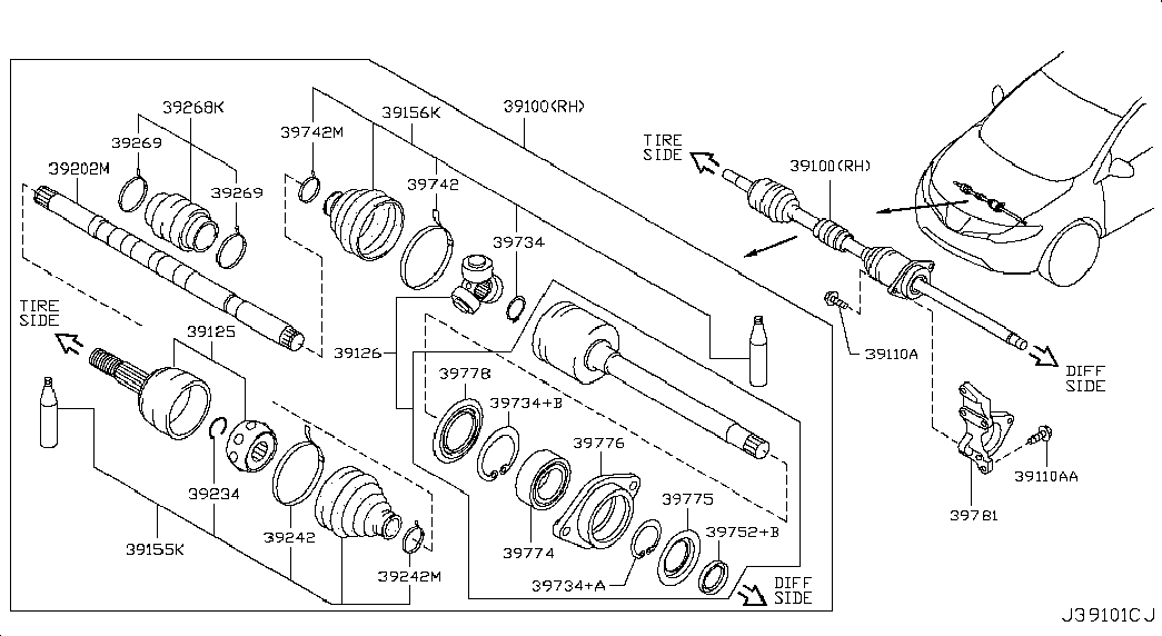 NISSAN C9241JA11A - Putekļusargs, Piedziņas vārpsta autospares.lv