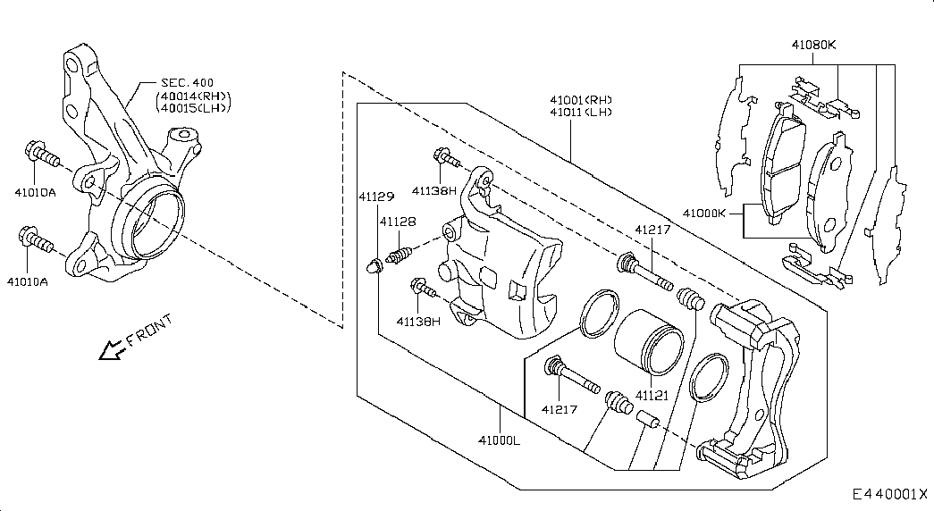 NISSAN D10601HA0B - Bremžu uzliku kompl., Disku bremzes autospares.lv