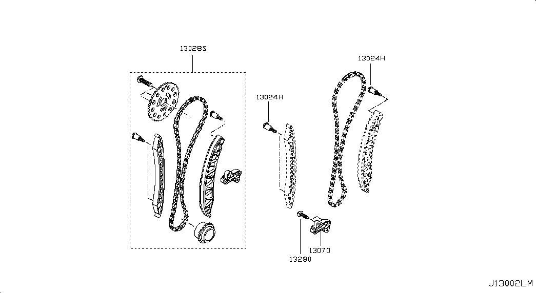 NISSAN 1307000Q1F - Timing Chain Kit www.autospares.lv