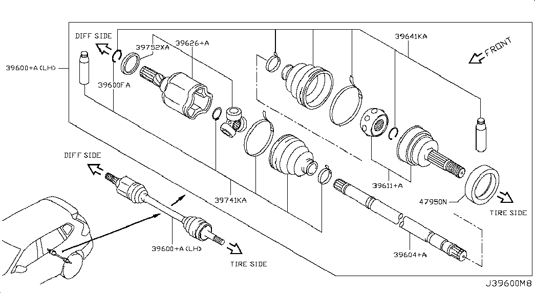 NISSAN C9741-2U60A - Putekļusargs, Piedziņas vārpsta autospares.lv