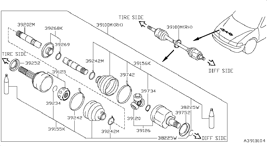 OM 3921160Y00 - Šarnīru komplekts, Piedziņas vārpsta autospares.lv