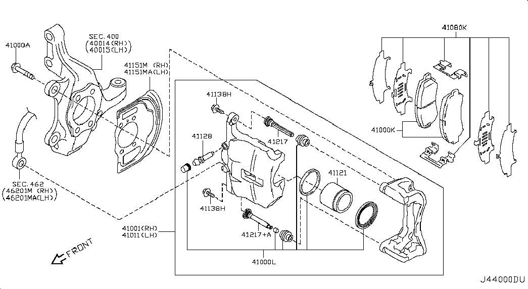 Suzuki D1060JD00A - Bremžu uzliku kompl., Disku bremzes www.autospares.lv